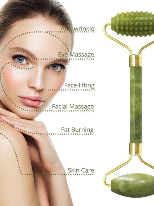 Okei Natural Jade Gua Sha Roller Set