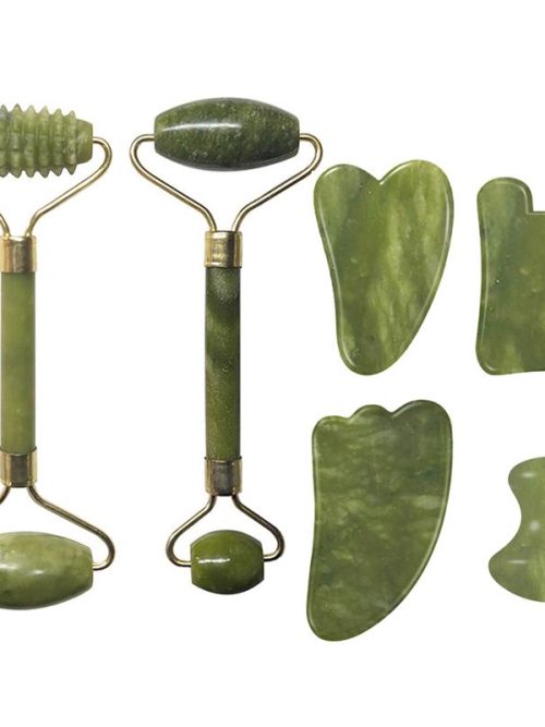 Okei Natural Jade Gua Sha Roller Set