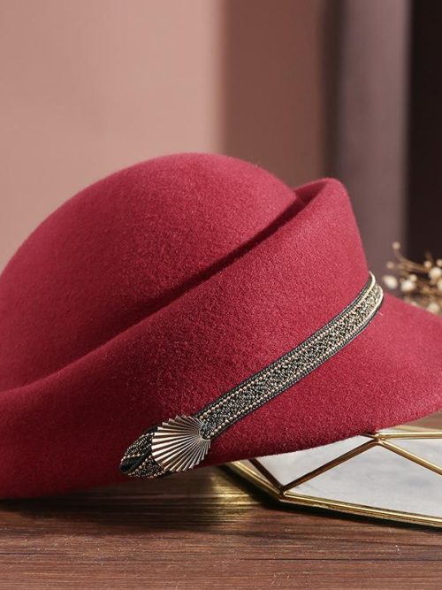 Briella Brenton Wool Cap – Red