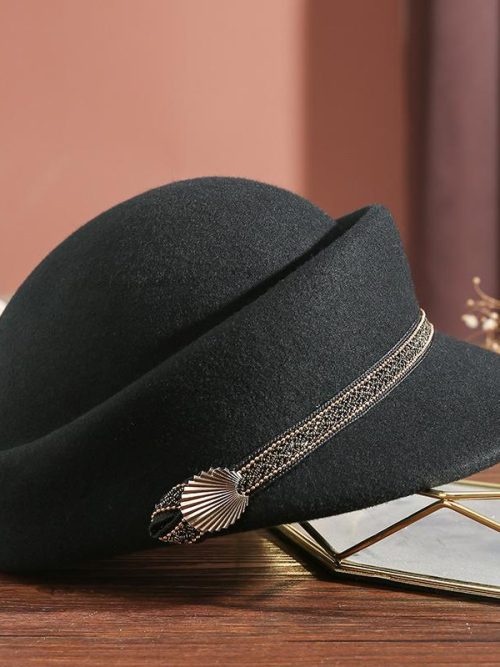 Briella Brenton Wool Cap – Black