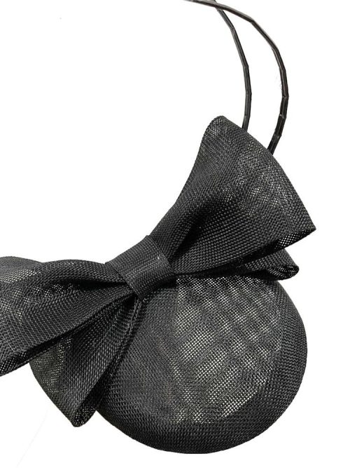 Amber Lee Bow Fascinator – Black