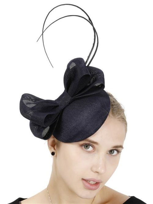 Amber Lee Bow Fascinator – Black