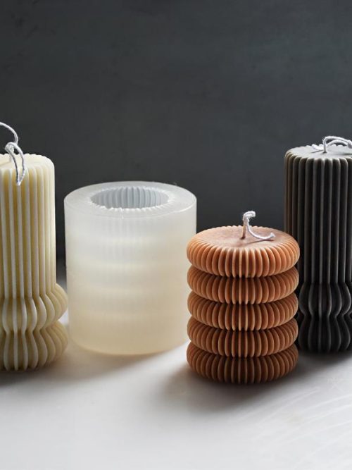 Aevé Stripe Cylinder Candle Mold Set