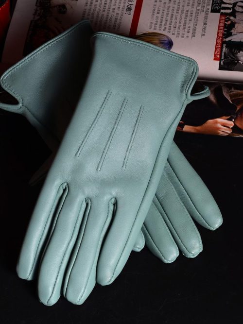 Minty Vintage Mara Sheepskin Leather Gloves – White