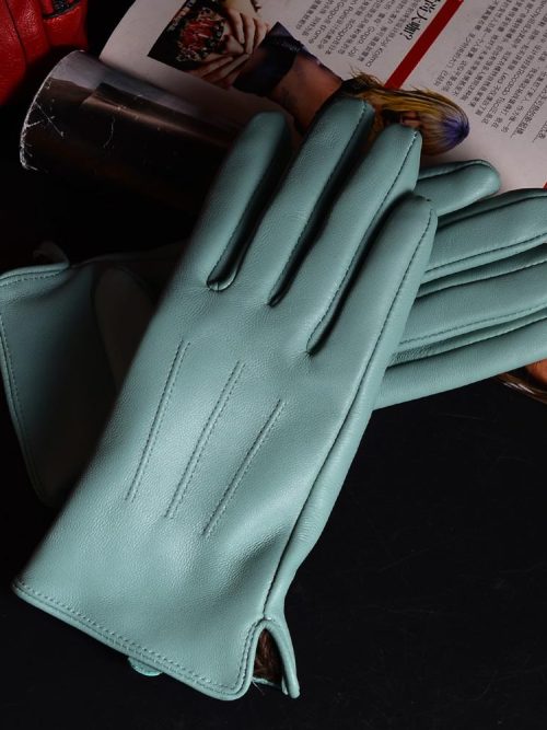 Minty Vintage Mara Sheepskin Leather Gloves – Turquoise