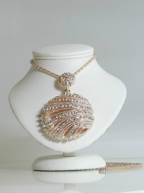 Crysté Crystal Moon Pendant Necklace