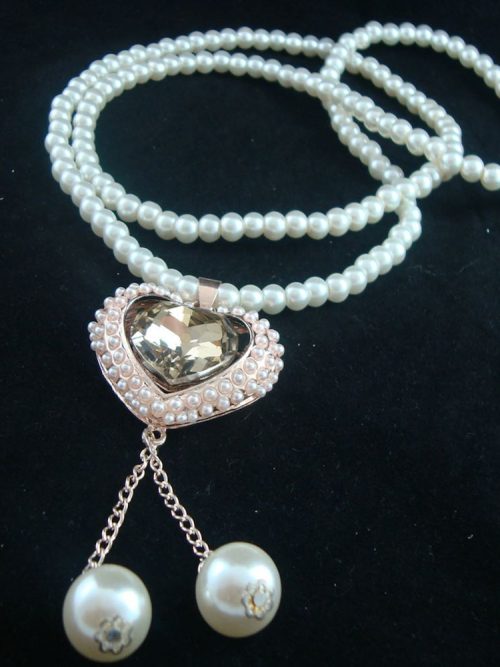 My Gem Heart Pearl Necklace