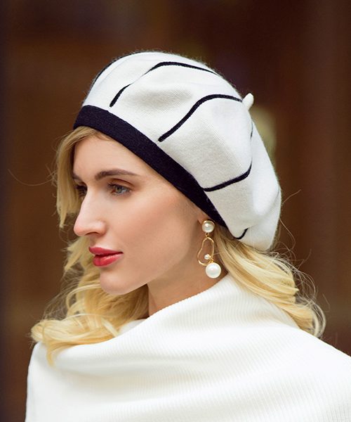 Felicia Autumn Wool Beret – White