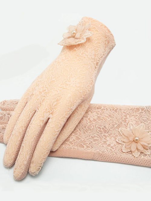 Ava Loves Lace Gloves – Peach