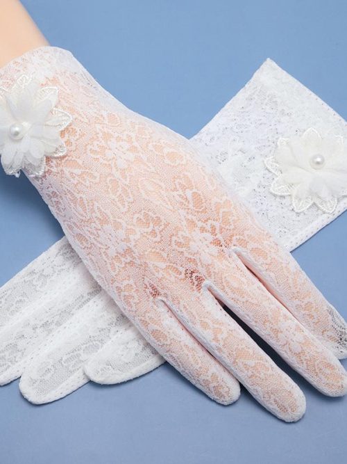 Ava Loves Lace Gloves – Black