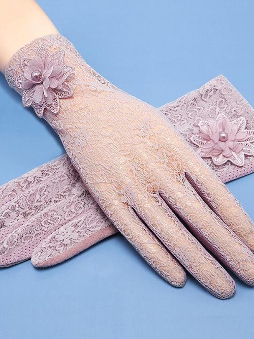 Ava Loves Lace Gloves – White