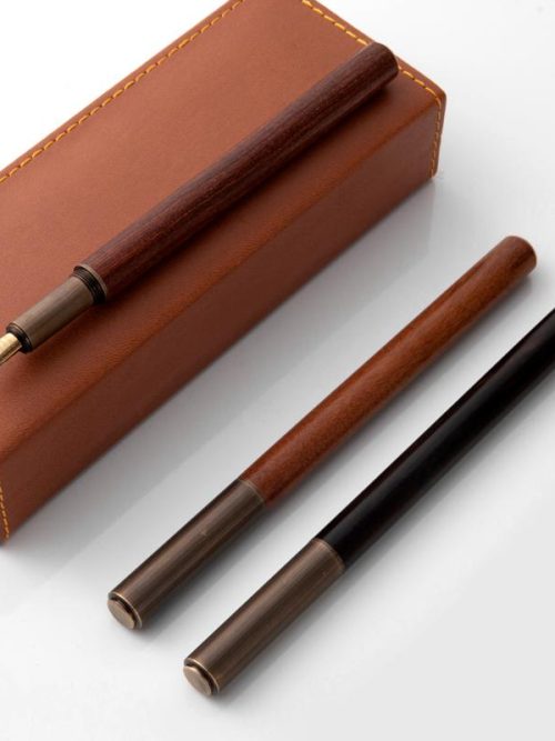 Calvin Vintage Wooden Fountain Pens – Set of 3
