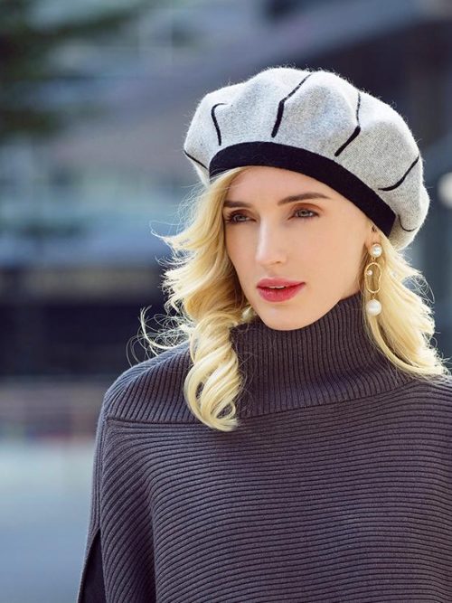 Felicia Autumn Wool Beret – Grey