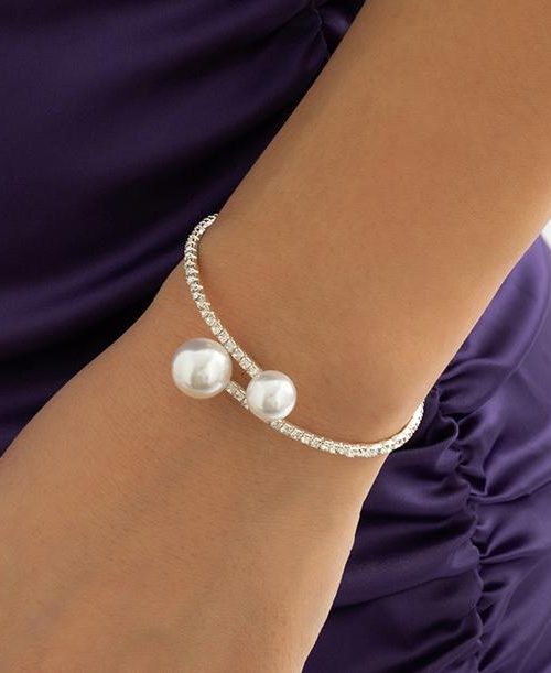 Fellia Twin Pearl Crystal Bracelet