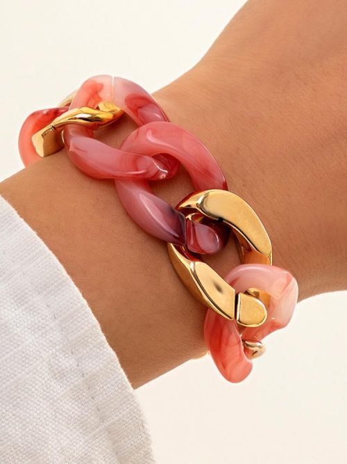 Ingrid Lasso Link Bracelet – Pink