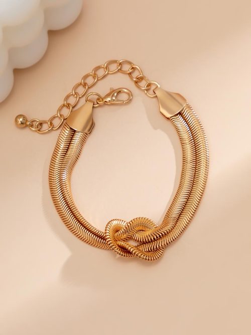 Ilaine Flat Twist Chain Bracelet – Gold