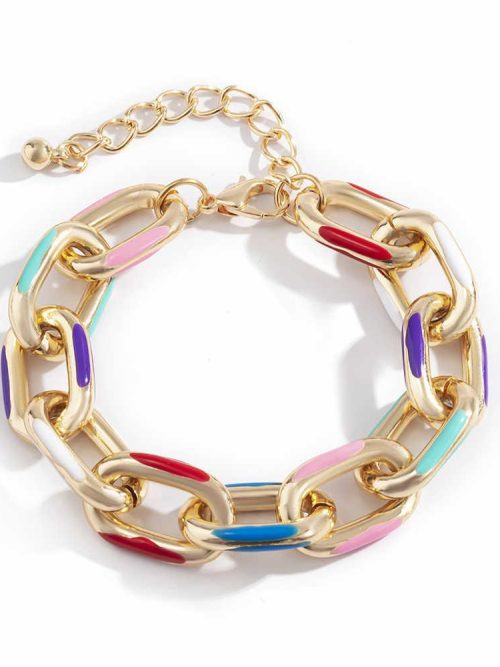 Isla Rainbow Links Bracelet – Gold