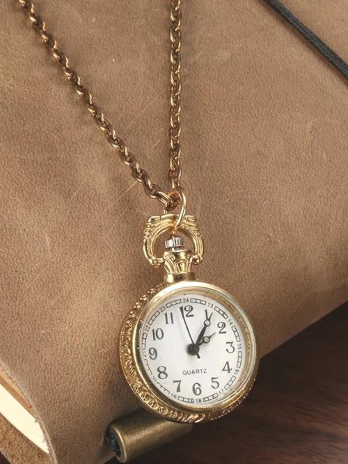 Lydia Vintage Clock Pendant Necklace