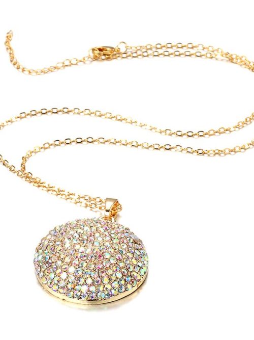 Amay Moroccan Moon Crystal Pendant Necklace
