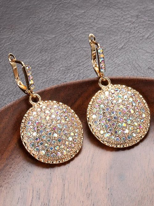 Edora Crystal Gold Moon Drop Earrings
