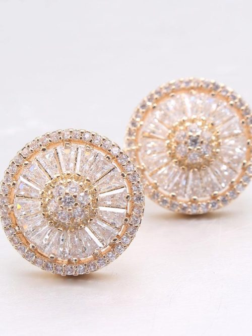 Kyan Crystal Sun Rose Gold Stud Earrings