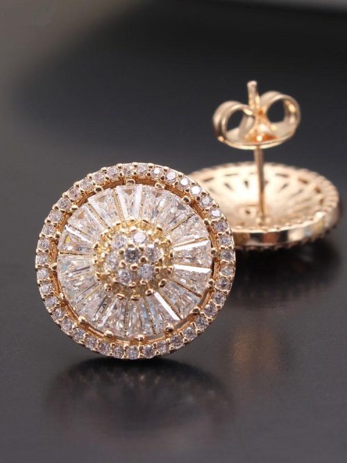 Kyan Crystal Sun Rose Gold Stud Earrings