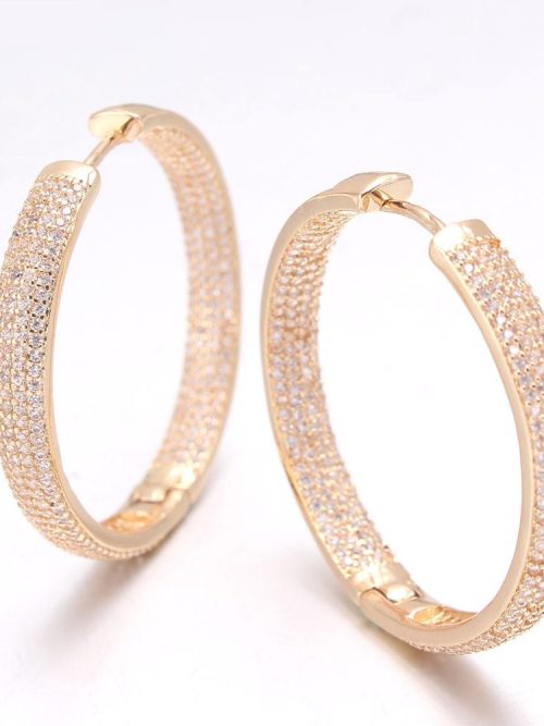 Kzia Crystal Rose Gold Hoop Earrings