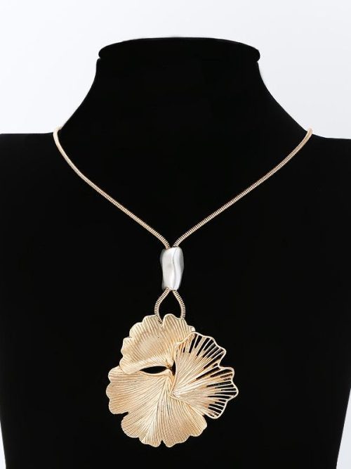 Aax Ginkgo Biloba Leaf Pendant Necklace
