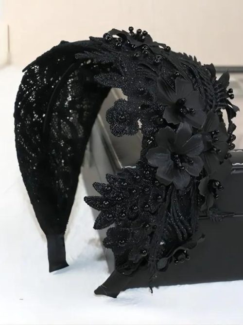 Brittany Red Floral Lace Headdress
