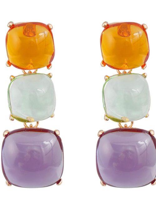 Tarza Square Geometric Drop Earrings