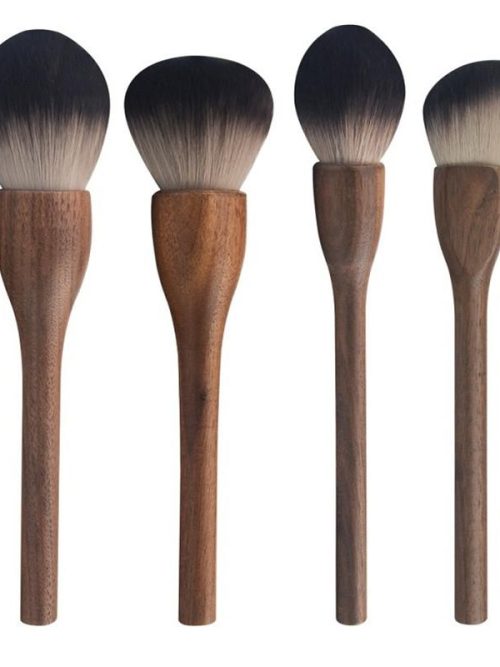 Janey Retro Walnut Makeup Brush Set