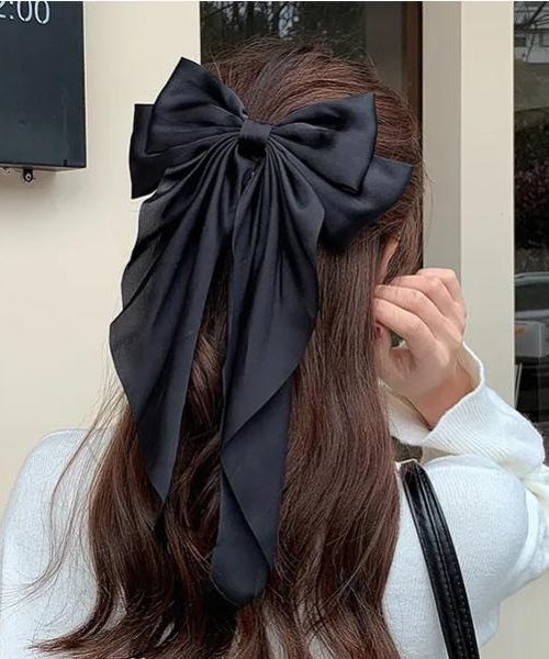 Penelope Satin Bow Hair Clip – Red