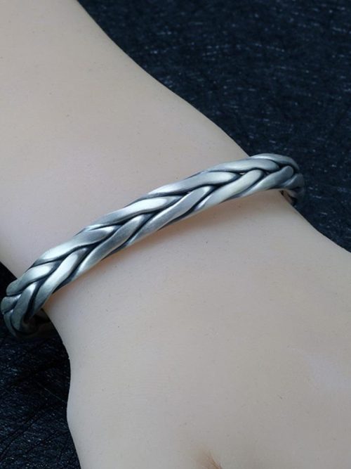 Indika Twisted Sterling Silver Bangle