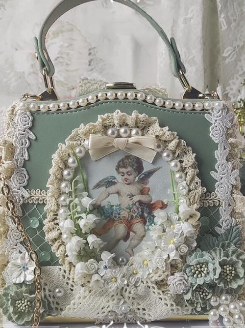 Harriot Angels Pearl Lace Shoulder Handbag
