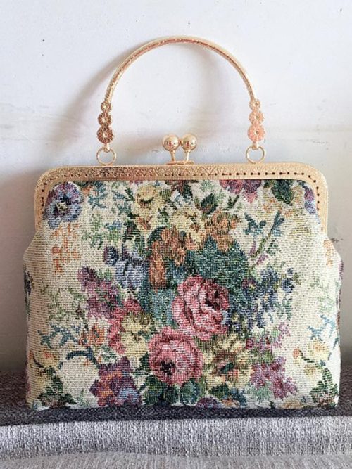 Hermin Vintage Embroidery Purse Handbag