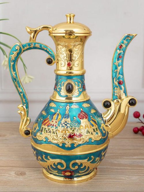 Dephany Castle Gold Flagon Wine Pot Set