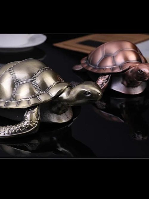 Soldier Metal Turtle Ashtray Ornaments Set
