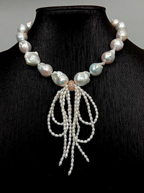 Déleo Keshi Pearl Bowknot Necklace