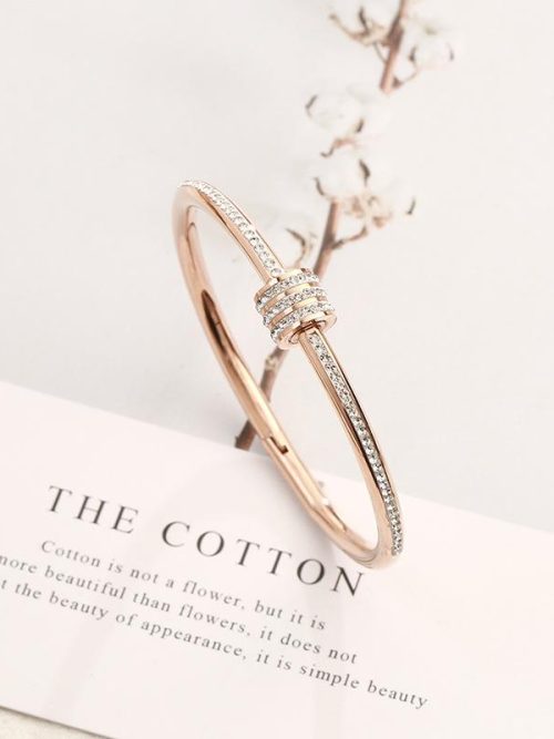 Arose Crystal Rose Gold Bangle