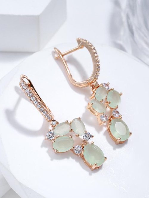 Katurah Jade Rose Crystal Drop Earrings