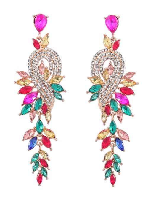 Nean Peacock Multicoloured Rhinestone Drop Earrings