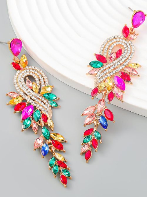 Nean Peacock Multicoloured Rhinestone Drop Earrings
