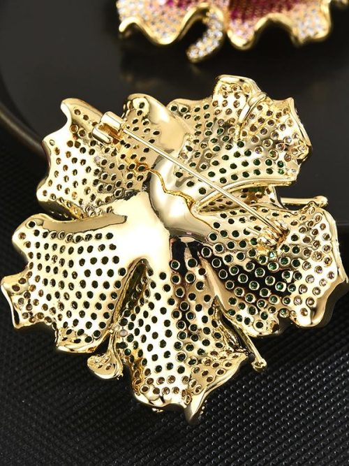 Gaynor Green Crystal Rose Brooch