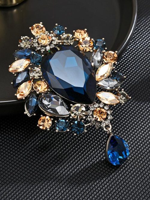 Montana Vintage Blue Rhinestone Brooch