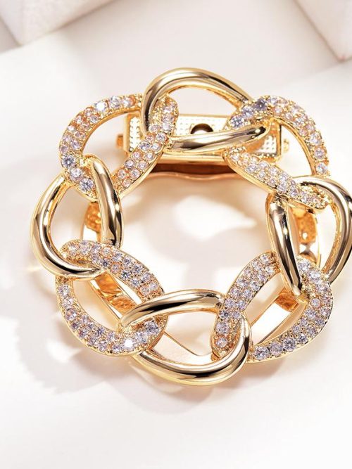 Movado Crystal Scarf Ring Brooch