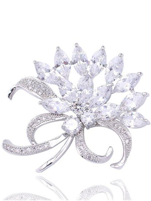 Mava Crystal Flower Corsage Brooch