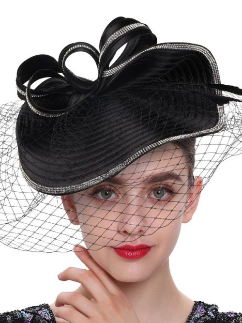 Gia Millinery Fascinator Hat – Black