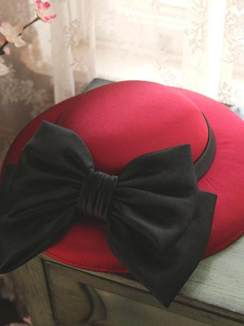 Aubrey Knot Wide Brim Hat – Red