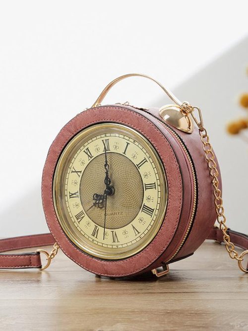 Madison Clock Leather Shoulder Bag