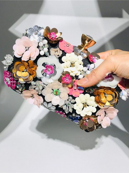 Greta Floral Cluster Clutch Bag